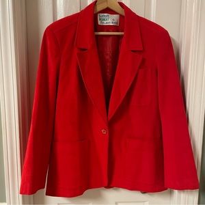 Vintage Samuel Robert by Peter Hatsi Androu ultrasuede red blazer, Sz 14